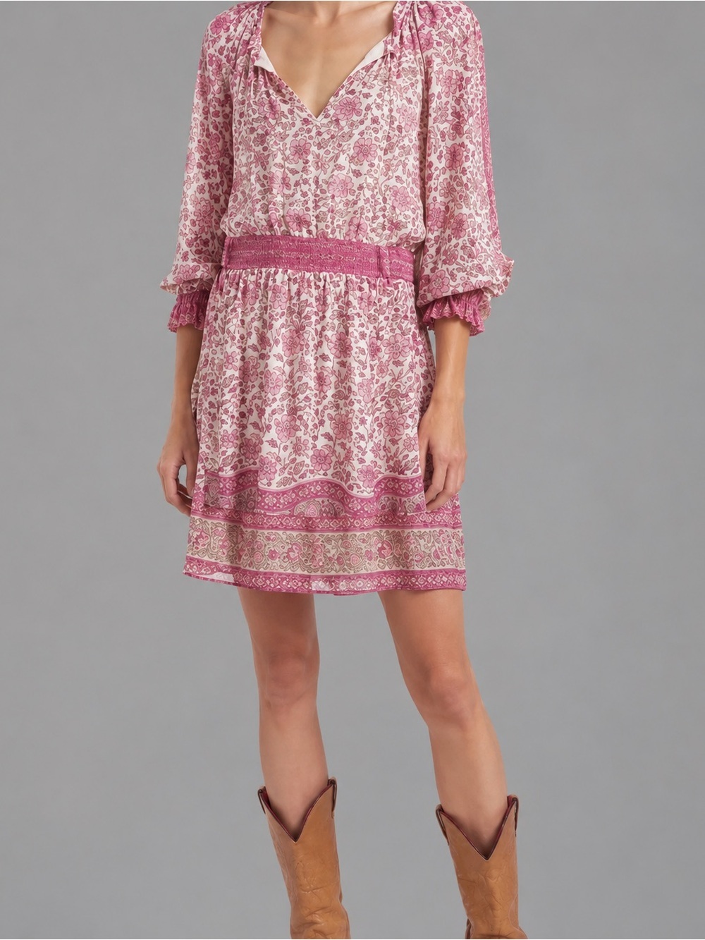 Love The Label x Anthropologie Floral Dress in Pink